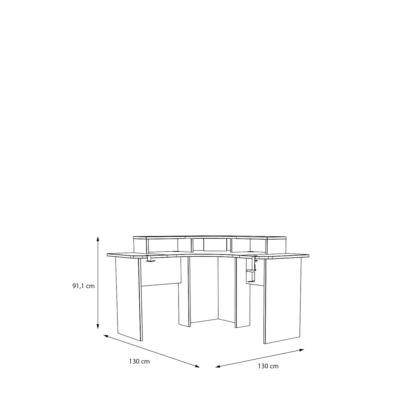 Комп'ютерний стіл з підсвіткою TEZAUR Forte 130x91.1x130 (TZRB234B3-Z113)