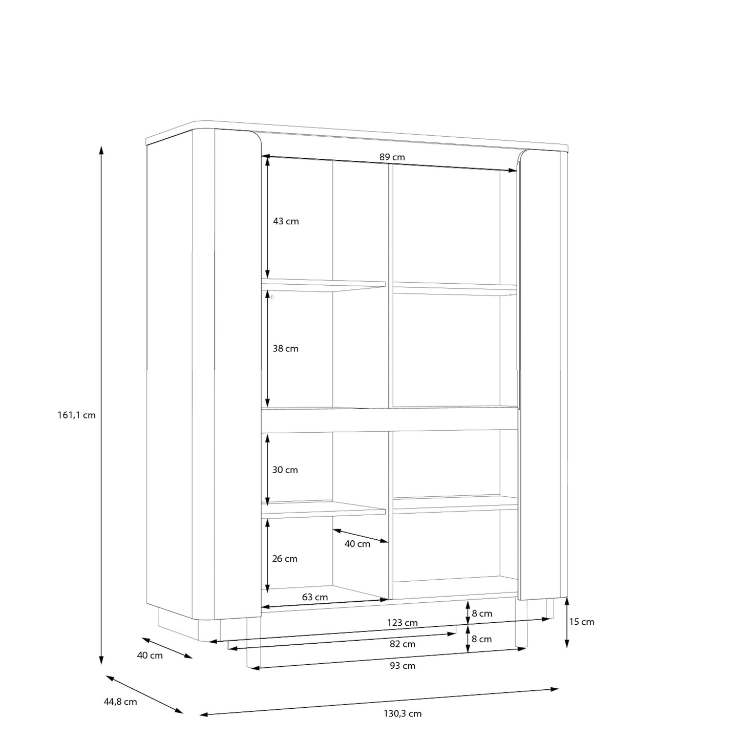 Шафа VODOL Forte 130.3x161.1x44.8 (VXLK621-M849)