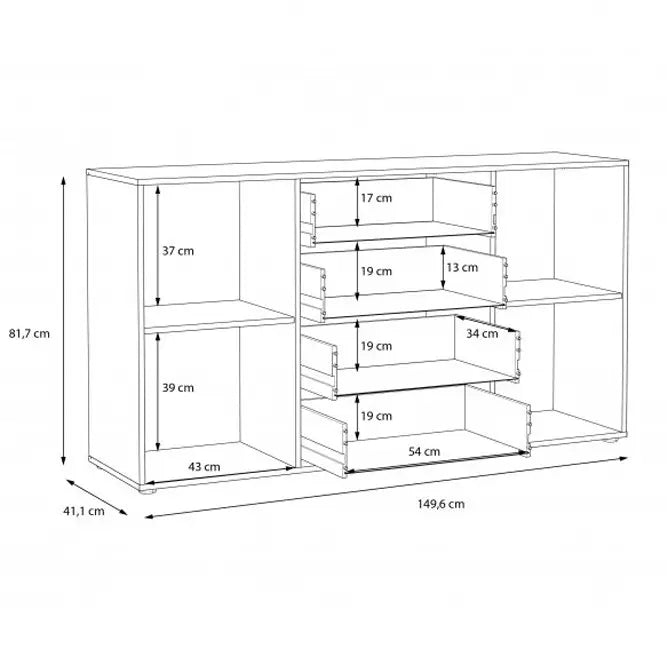 Комод Locarno Forte 149.6x81.7x41.1 (LCRK231)